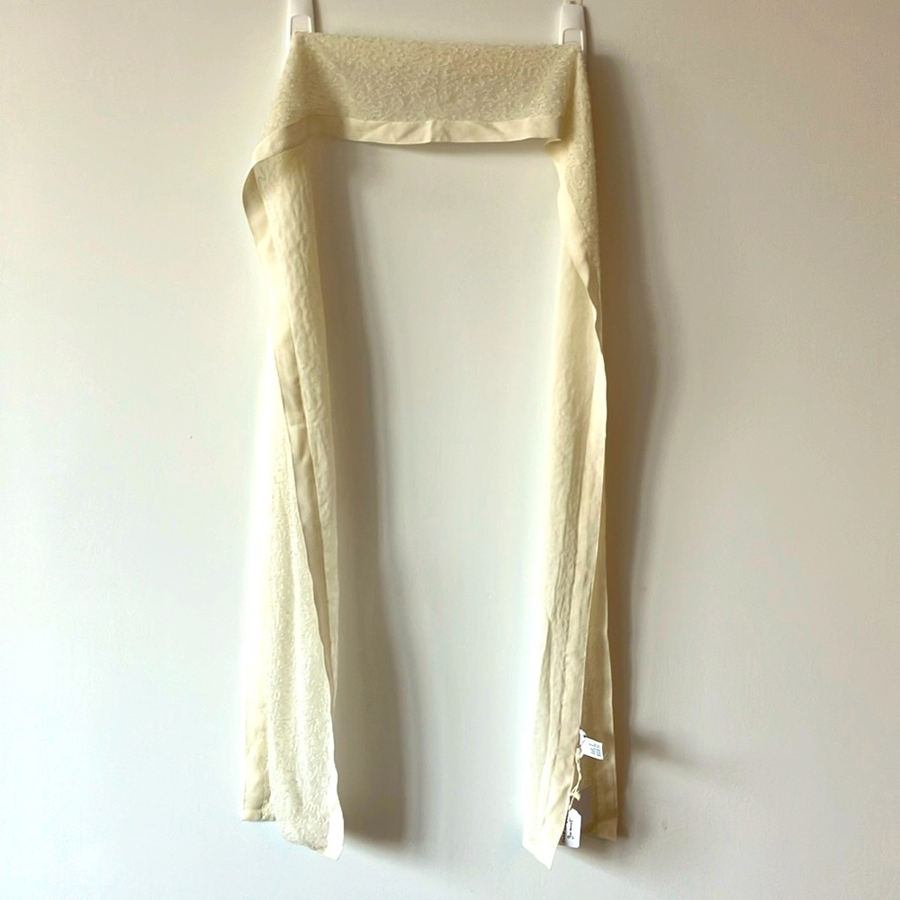 Handmade beaded white scarf